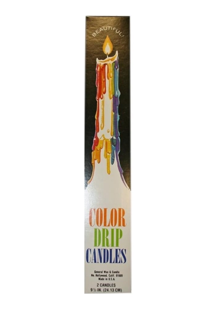 Benjamin International General Wax & Candle Multi-Color Drip Taper Candles - 2 Pack - Image 1